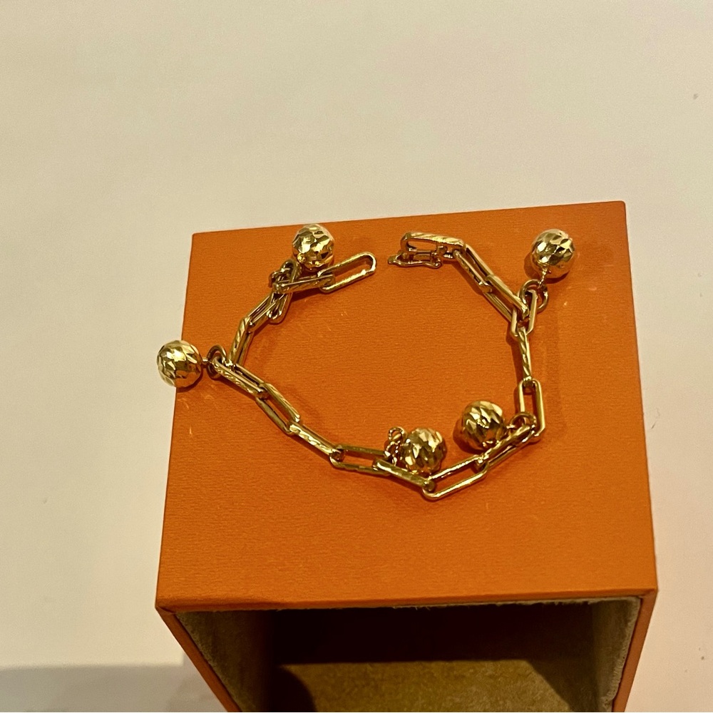 Gold Plated Ball Pendant Charm Bracelet